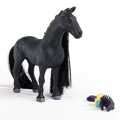 Schleich Beauty Horse: Criollo Definitivo Mare Black Horse Figurine & Hair Styling Accessories