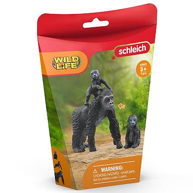 Schleich Wild Life: Gorilla Family 3-Piece Jungle Playset