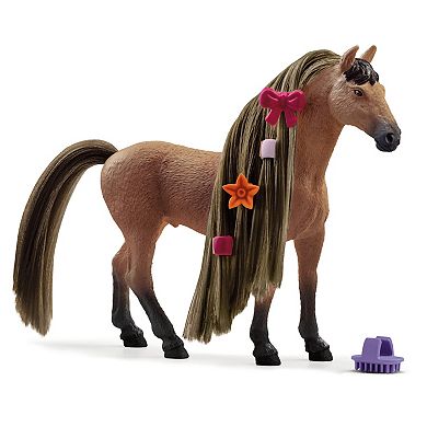 Schleich Beauty Horse: Achal Tekkiner Stallion Horse Figurine & Hair Styling Accessories