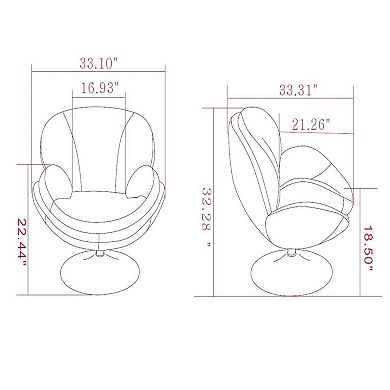 33.25" Blue and Silver Strand Leisure Accent Chair with Wing Arms