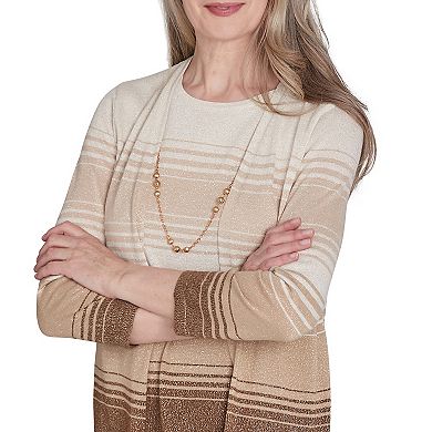 Women's Alfred Dunner Ombre Two-in-One Striped Top