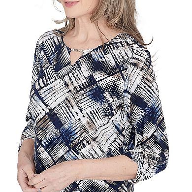 Women's Alfred Dunner Abstract Textured Patchwork Top