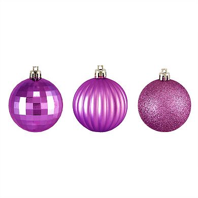 Northlight 100ct Orchid Pink Shatterproof 3-Finish Christmas Ball Ornaments