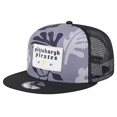 Men's New Era Black Pittsburgh Pirates Bikini Bottom Trucker 9FIFTY Snapback Hat