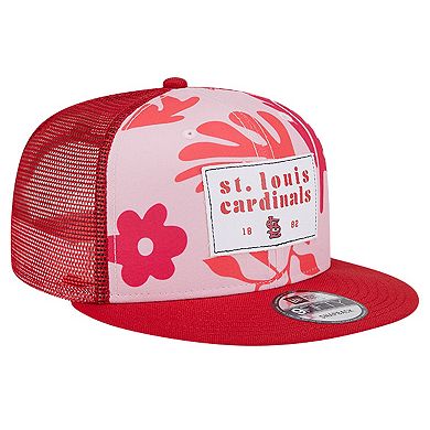 Men's New Era Red St. Louis Cardinals Bikini Bottom Trucker 9FIFTY Snapback Hat