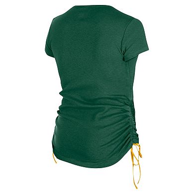 Women's New Era Green Green Bay Packers Ruched Side T-Shirt