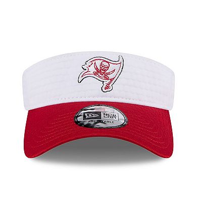 Men's New Era White/Red Tampa Bay Buccaneers 2024 NFL Training Camp Adjustable Visor