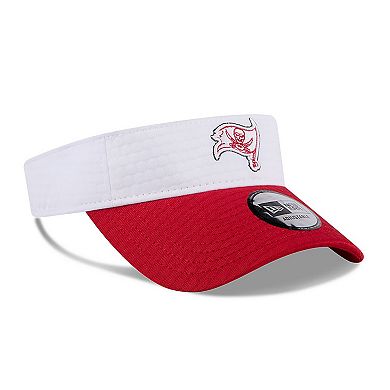 Men's New Era White/Red Tampa Bay Buccaneers 2024 NFL Training Camp Adjustable Visor