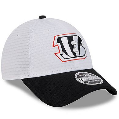 Youth New Era White/Black Cincinnati Bengals 2024 NFL Training Camp 9FORTY Adjustable Hat