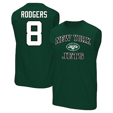 Men's Fanatics Aaron Rodgers Green New York Jets Big & Tall Muscle Tank Top