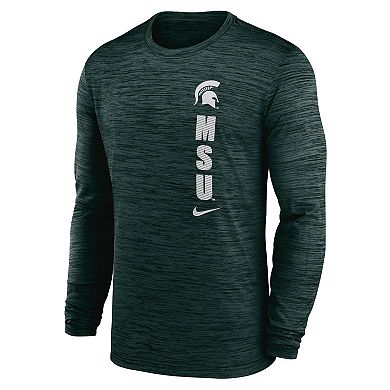 Men's Nike Green Michigan State Spartans 2024 Sideline Velocity Performance Long Sleeve T-Shirt