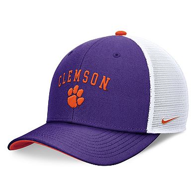 Men's Nike Purple Clemson Tigers Letter & Logo Trucker Adjustable Hat