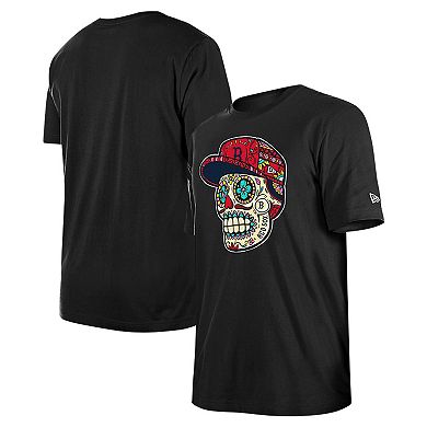 Men's New Era Black Boston Red Sox Sugar Skulls T-Shirt