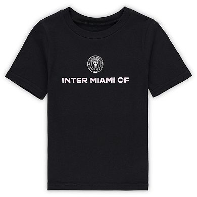 Toddler Lionel Messi Black Inter Miami CF Name & Number T-Shirt