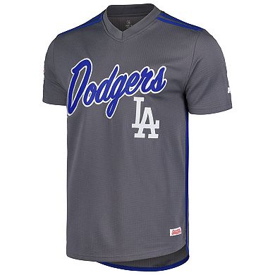 Men's  Stitches Charcoal Los Angeles Dodgers Team V-Neck Jersey