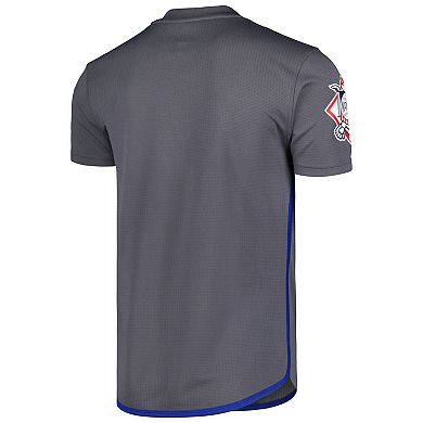 Men's  Stitches Charcoal Los Angeles Dodgers Team V-Neck Jersey