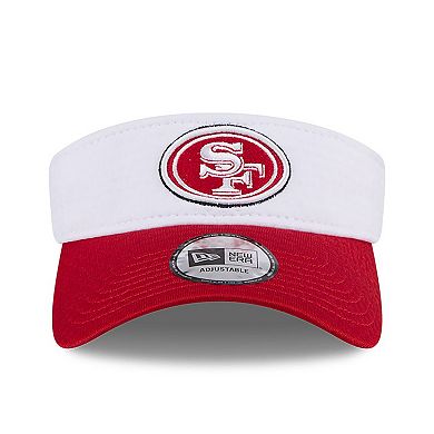 Men's New Era White/Scarlet San Francisco 49ers 2024 NFL Training Camp Adjustable Visor