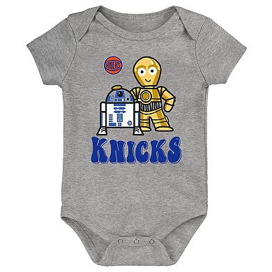 Newborn & Infant Heather Gray New York Knicks Star Wars R2-D2 & C-3PO Best Buds Bodysuit