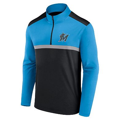 Men's Fanatics Black Miami Marlins Unstoppable Quarter-Zip Top