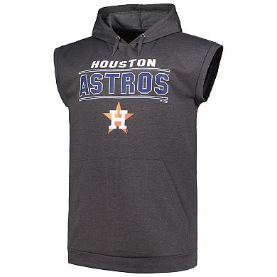 Men's Profile Heather Charcoal Houston Astros Big & Tall Muscle Sleeveless Pullover Hoodie