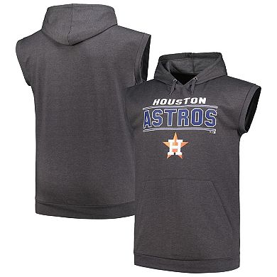 Men's Profile Heather Charcoal Houston Astros Big & Tall Muscle Sleeveless Pullover Hoodie