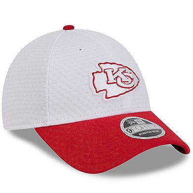 Youth New Era White/Red Kansas City Chiefs 2024 NFL Training Camp 9FORTY Adjustable Hat