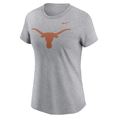 Women's Nike Heather Gray Texas Longhorns Primetime Evergreen Logo T-Shirt