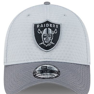 Men's New Era Gray Las Vegas Raiders 2024 NFL Training Camp 39THIRTY Flex Hat