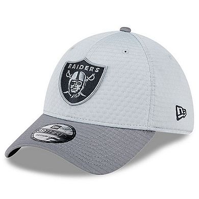 Men's New Era Gray Las Vegas Raiders 2024 NFL Training Camp 39THIRTY Flex Hat