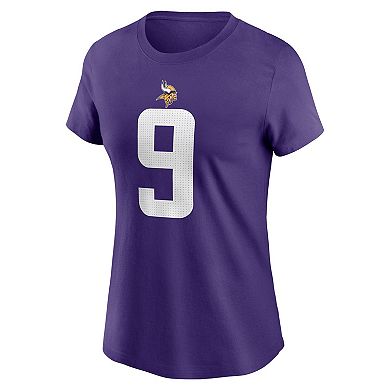 Women's Nike J.J. McCarthy Purple Minnesota Vikings 2024 NFL Draft First Round Pick Name & Number T-Shirt