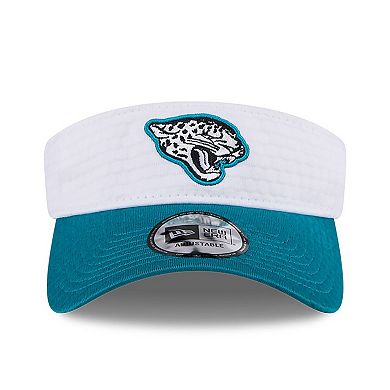 Men's New Era White/Teal Jacksonville Jaguars 2024 NFL Training Camp Adjustable Visor