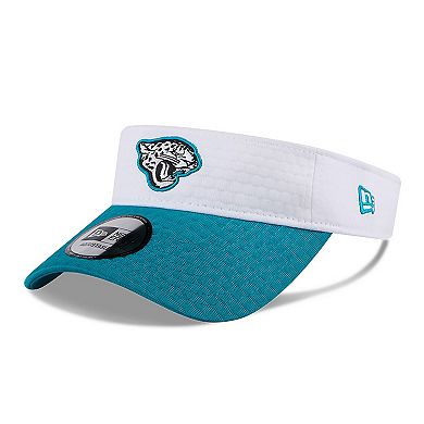 Men's New Era White/Teal Jacksonville Jaguars 2024 NFL Training Camp Adjustable Visor