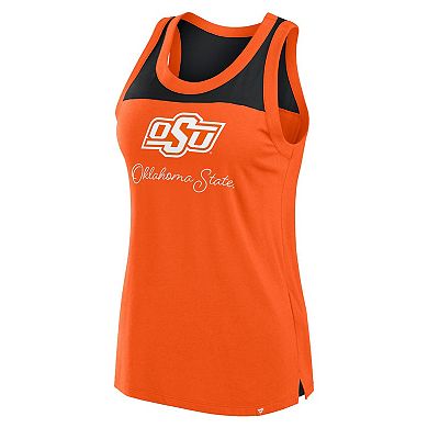 Women's Fanatics Orange Oklahoma State Cowboys Crosley Colorblock Tank Top