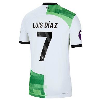 Men's Nike Luis Diaz White Liverpool 2023/24 Away Authentic Player Jersey