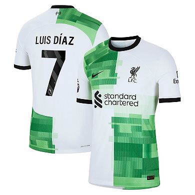 Men's Nike Luis Diaz White Liverpool 2023/24 Away Authentic Player Jersey