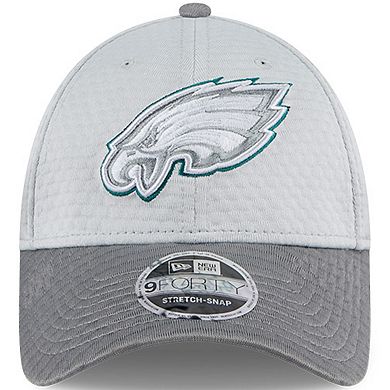 Men's New Era Gray Philadelphia Eagles 2024 NFL Training Camp 9FORTY Adjustable Hat