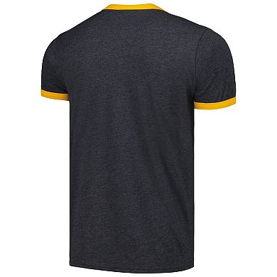 Men's Majestic Threads Black Pittsburgh Pirates Ringer Tri-Blend T-Shirt