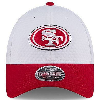 Men's New Era White/Scarlet San Francisco 49ers 2024 NFL Training Camp 9FORTY Adjustable Hat