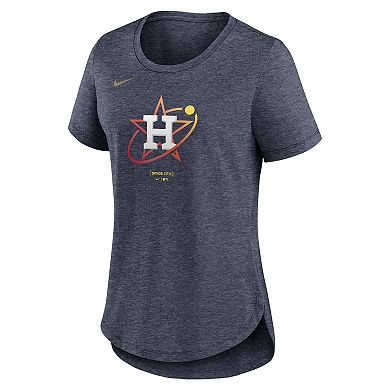 Women's Nike  Heather Navy Houston Astros 2024 City Connect Tri-Blend T-Shirt