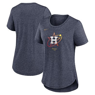 Women's Nike  Heather Navy Houston Astros 2024 City Connect Tri-Blend T-Shirt