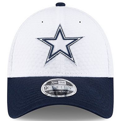 Youth New Era White/Navy Dallas Cowboys 2024 NFL Training Camp 9FORTY Adjustable Hat