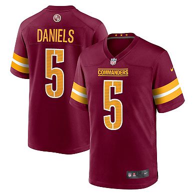 Men's Nike Jayden Daniels Burgundy Washington Commanders 2024 NFL Draft First Round Pick Player Game Jersey