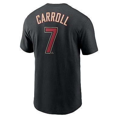 Men's Nike Corbin Carroll Black Arizona Diamondbacks Player Name & Number T-Shirt