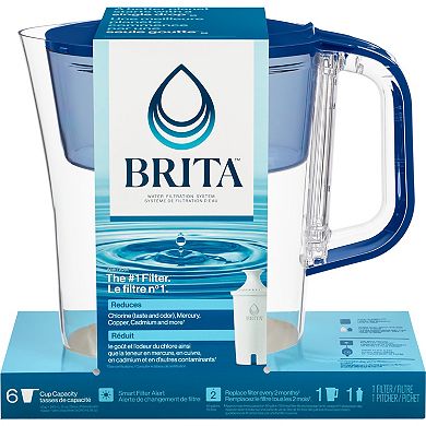 Brita® Small 6-Cup Denali Water Filter Pitcher - Mazarine Blue