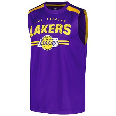 Men's Fanatics Purple Los Angeles Lakers Birdseye Muscle Tank Top