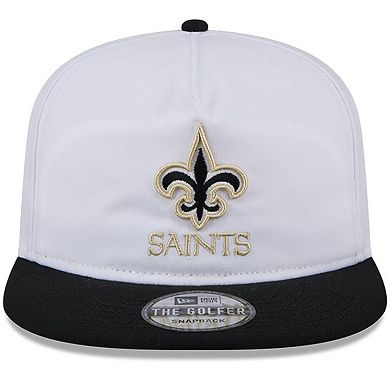 Men's New Era White/Black New Orleans Saints 2024 NFL Training Camp Golfer Snapback Hat