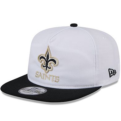 Men's New Era White/Black New Orleans Saints 2024 NFL Training Camp Golfer Snapback Hat