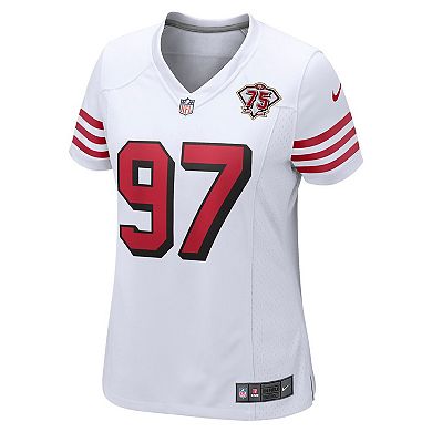 Women's Nike Nick Bosa White San Francisco 49ers 75th Anniversary 2nd Alternate Game Jersey