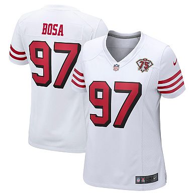 Women's Nike Nick Bosa White San Francisco 49ers 75th Anniversary 2nd Alternate Game Jersey