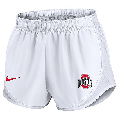 Women's Nike White Ohio State Buckeyes Primetime Tempo Performance Shorts